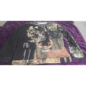 Whitetail Deer Camo Archery Long Sleeve Polyester Shirt XL